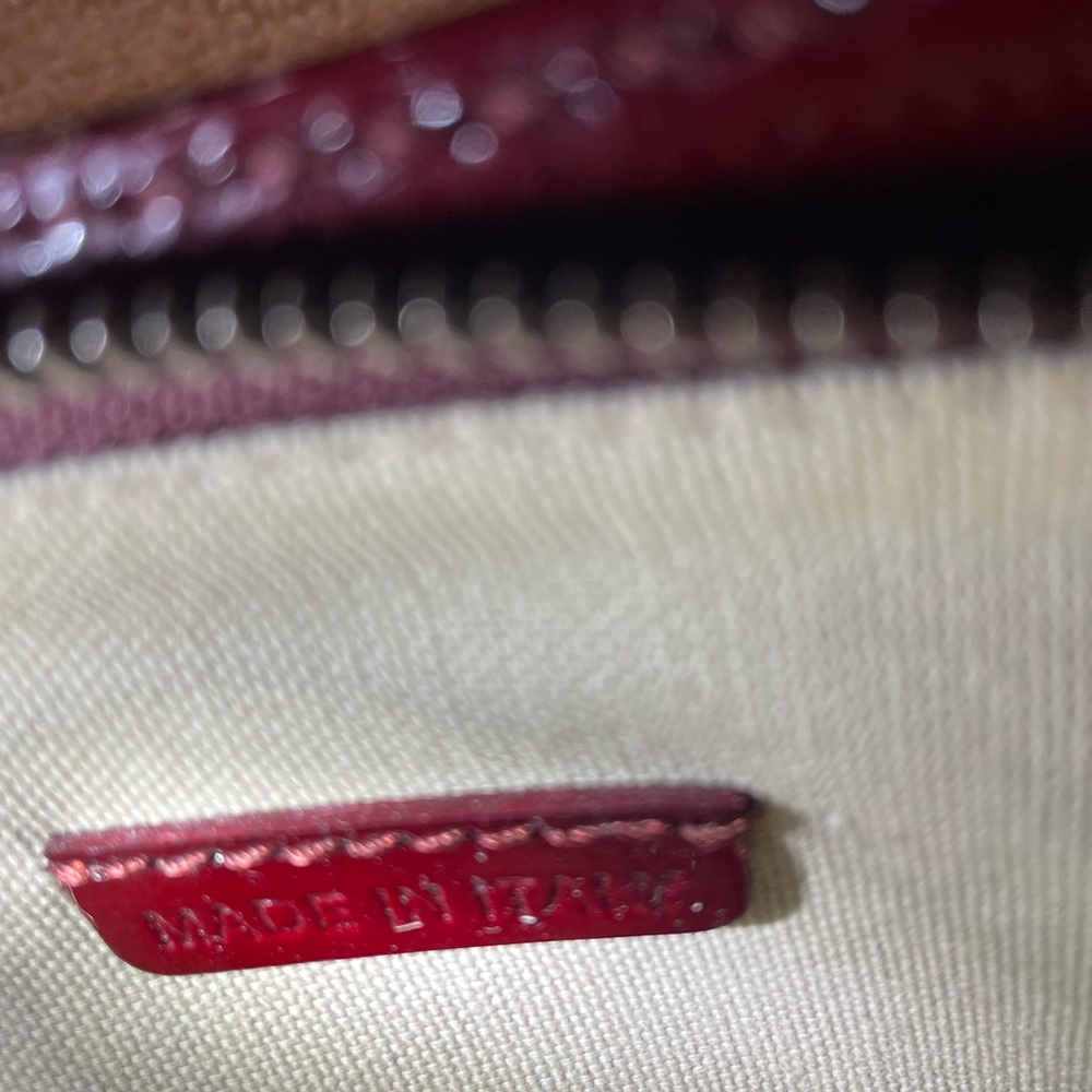 Burberry Burgundy and Cream Heart Shoulder Bag - Picture 6 of 7